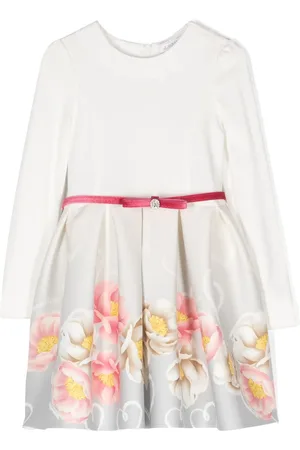MONNALISA Vestido con cinturón y estampado floral