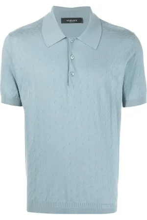 VERSACE Playera tipo polo de tejido calado La Greca
