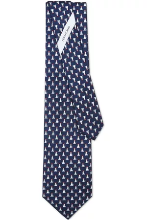 Salvatore Ferragamo Hombre Pajaritas - Terrier-print silk tie