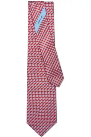 Salvatore Ferragamo Hombre Pajaritas - Sun-print silk tie