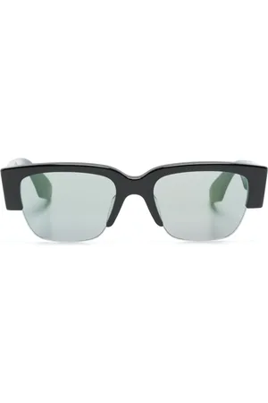 Alexander McQueen Lentes del sol con media armazón y placa del logo