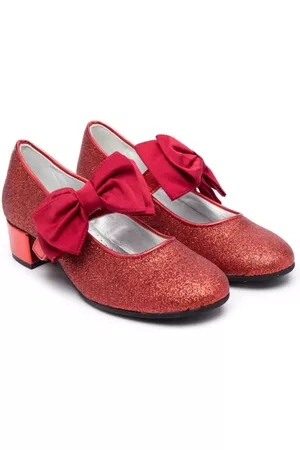 MONNALISA Niña y chica adolescente Flats - 35mm bow-detail leather ballerina shoes