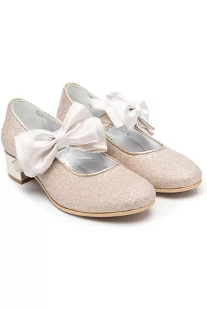 MONNALISA Niña y chica adolescente Flats - 35mm bow-detail leather ballerina shoes
