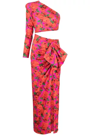 The New Arrivals Ilkyaz Ozel Mujer Vestidos de Fiesta y Coctel - Floral print cut-out maxi dress