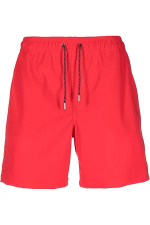 Sease Shorts de playa con cordones en la pretina y logo estampado