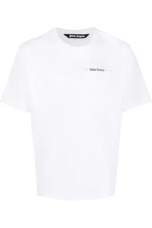 Palm Angels Hombre Playeras originales - Logo-tape cotton T-shirt