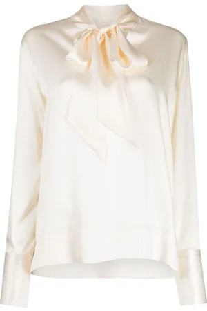 ROSETTA GETTY Blusa de seda con moño en el cuello