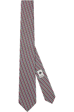 Gucci Corbata de seda con estampado Valigeria