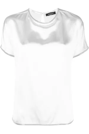 Fabiana Filippi Mujer Playeras originales - Playera satinada con detalles de cristal