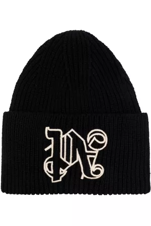 Palm Angels Gorros - Embroidered-monogram beanie