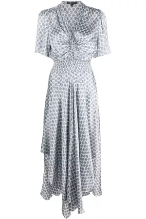 Maje Mujer Midi - Clover monogram-print midi dress