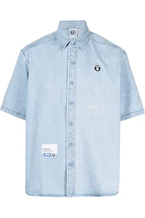 A Bathing Ape Camisa de tejido cambray con aplique del logo