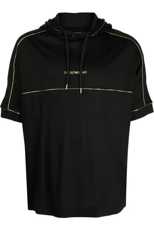 Emporio Armani Playera con capucha y logo estampado