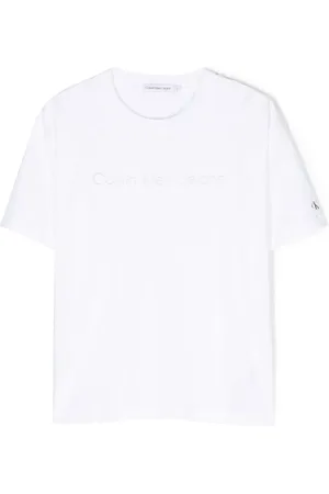 Calvin Klein Playera con logo bordado y cuello redondo