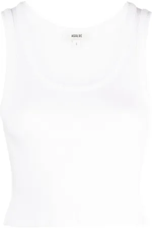 AGOLDE Camiseta de canalé con cuello redondo