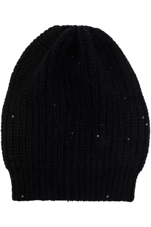 Brunello Cucinelli Mujer Gorros - Paillete-embellished ribbed-knit beanie