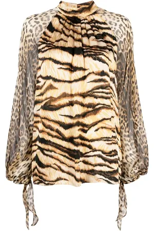 Roberto Cavalli Blusa con animal print