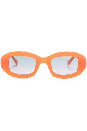 Retrosuperfuture Lentes de sol con armazón redonda y logo estampado
