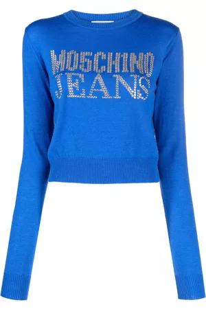 Moschino Mujer Suéteres y Sudaderas - Suéter con logo en strass