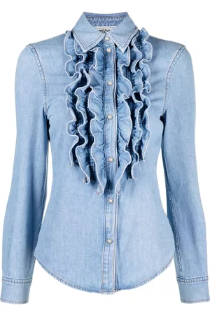 Moschino Mujer De mezclilla - Camisa de mezclilla con efecto lavado