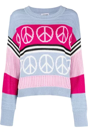 Moschino Mujer Suéteres y Sudaderas - Suéter tejido con motivo de símbolo de la paz en intarsia