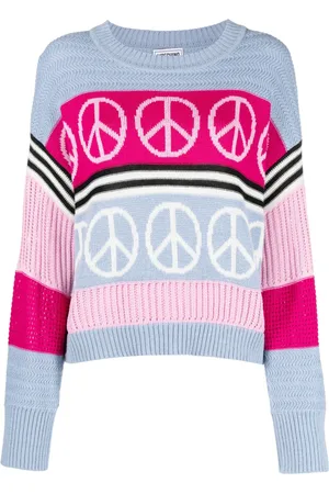 Moschino Suéter tejido con motivo de símbolo de la paz en intarsia