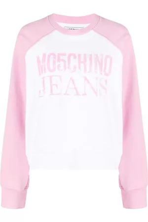 Moschino Mujer Sudaderas con logo - Sudadera con mangas raglán y logo estampado