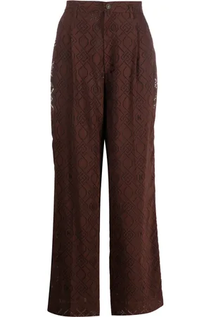 KOCHÉ Pantalones rectos con estampado abstracto
