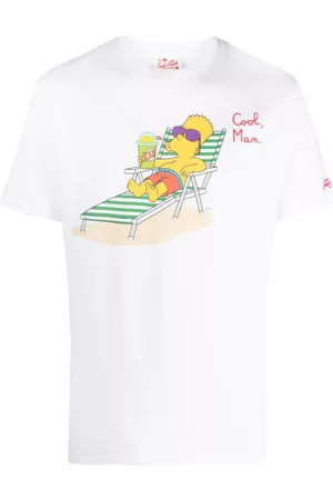 MC2 SAINT BARTH Hombre Playeras originales - Bart Simpson-print cotton T-shirt