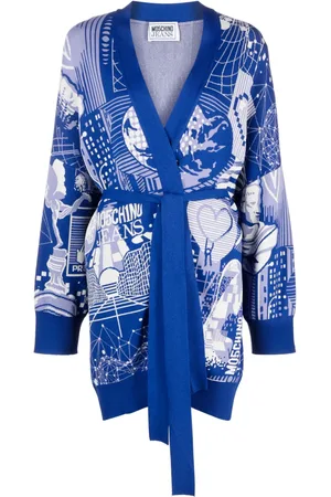 Moschino Cárdigan cruzado con estampado gráfico
