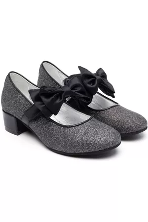 MONNALISA Niña y chica adolescente Flats - Bow-detail 30mm block-heel ballerina shoes
