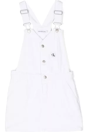 Calvin Klein Niña y chica adolescente Overoles - Logo-patch dungaree dress