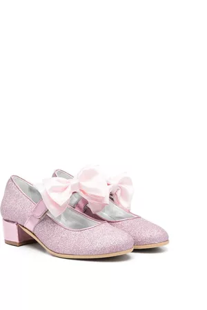 MONNALISA Niña y chica adolescente Flats - Glitter-detail 35mm block-heel ballerina shoes