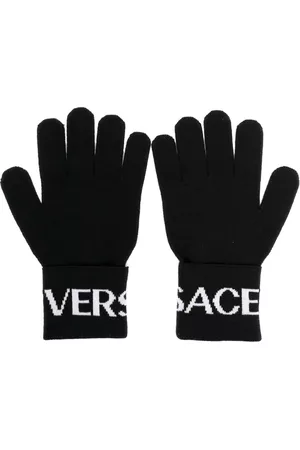 VERSACE Hombre Guantes - Intarsia-knit logo gloves