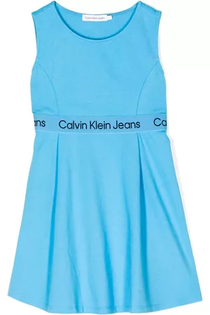 Calvin Klein Niña y chica adolescente Vestidos - Logo-trim detail sleeveless dress