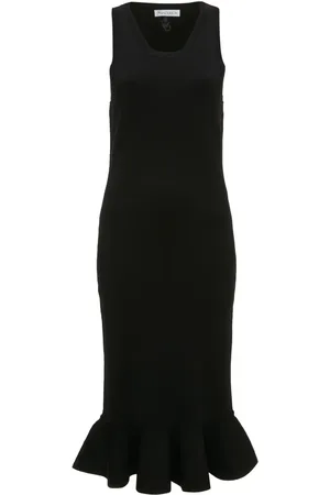 J.W.Anderson Vestido midi sin mangas con ribete de volantes