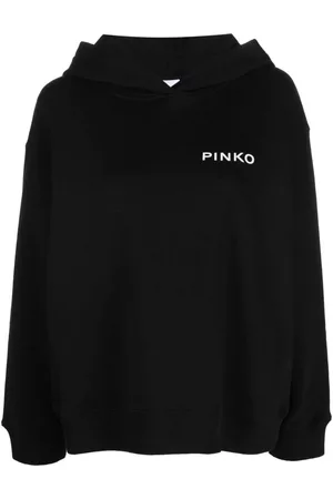 Pinko Mujer Sudaderas con logo - Logo-print cotton hoodie