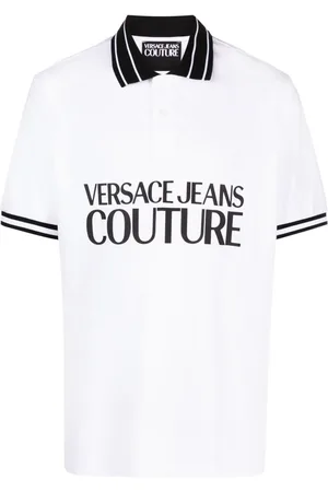 VERSACE Playera tipo polo con logo estampado