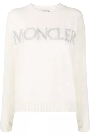 Moncler Suéter metalizado con logo en intarsia
