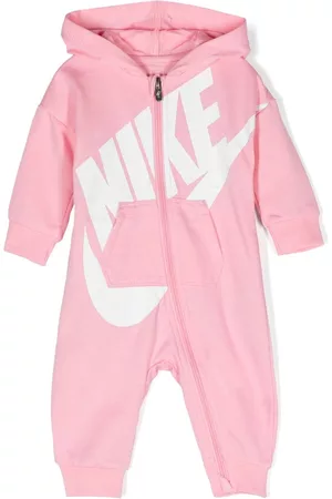 Nike Mamelucos - Logo-print zip-up hooded onesie