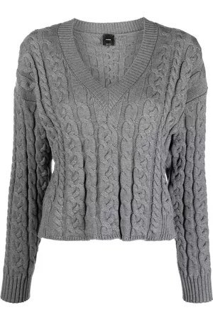 Pinko Mujer Suéteres y Sudaderas - V-neck cable-knit jumper