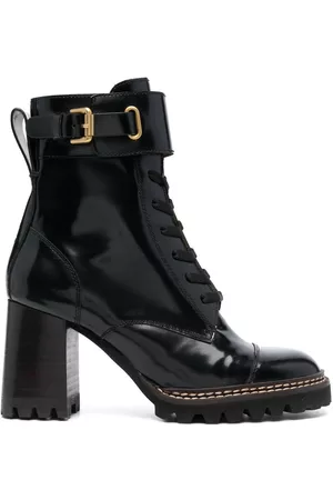See by Chloé Mujer Zapatos de vestir - 80mm round-toe leather boots