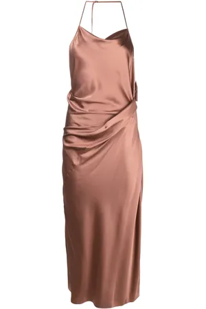 Helmut Lang Vestido drapeado con cuello halter