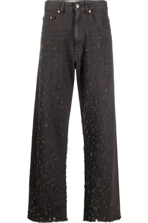 Maison Margiela Mujer Rectos - Jeans rectos con efecto envejecido