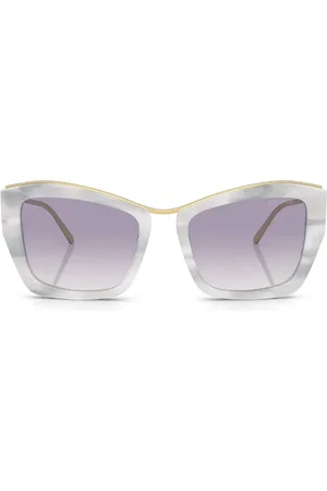 Miu Miu Lentes de sol con armazón cat eye y efecto jaspeado