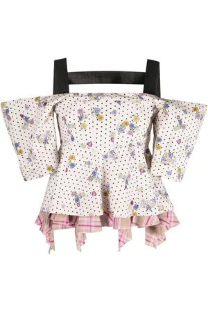 Natasha Zinko Blusa drapeada con hombros descubiertos