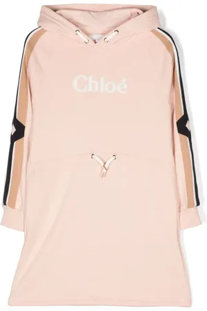 Chloé Vestido con capucha y logo bordado