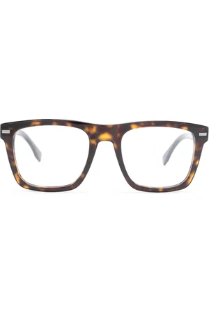 HUGO BOSS Lentes con armazón cuadrada estilo carey