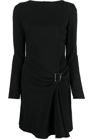 Dsquared2 Vestido drapeado con placa del logo