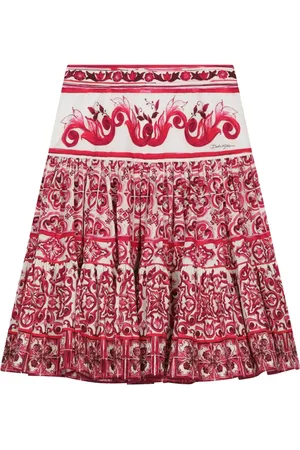 Dolce & Gabbana Falda de popelina con estampado Mayólica